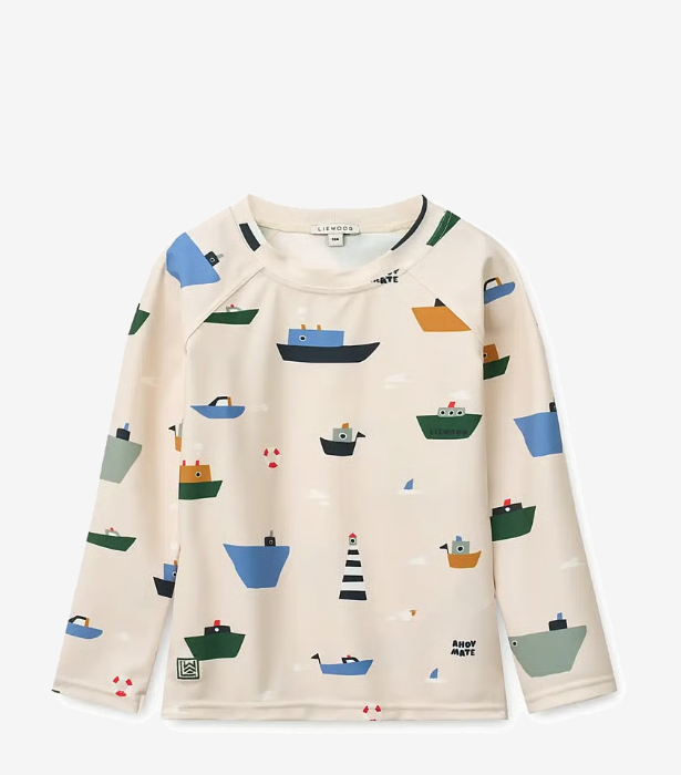 Liewood Noah Longsleeve Swim Tee Sailing/Sandy T86