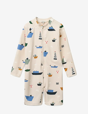 Liewood Max LS Swim Jumpsuit Sailing / Sandy T86