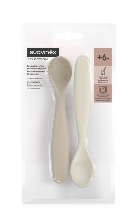 Suavinex Selection Colher Castanho/Cinza +6M X2
