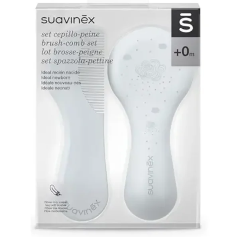 Suavinex Escova Branca+Pente +0M