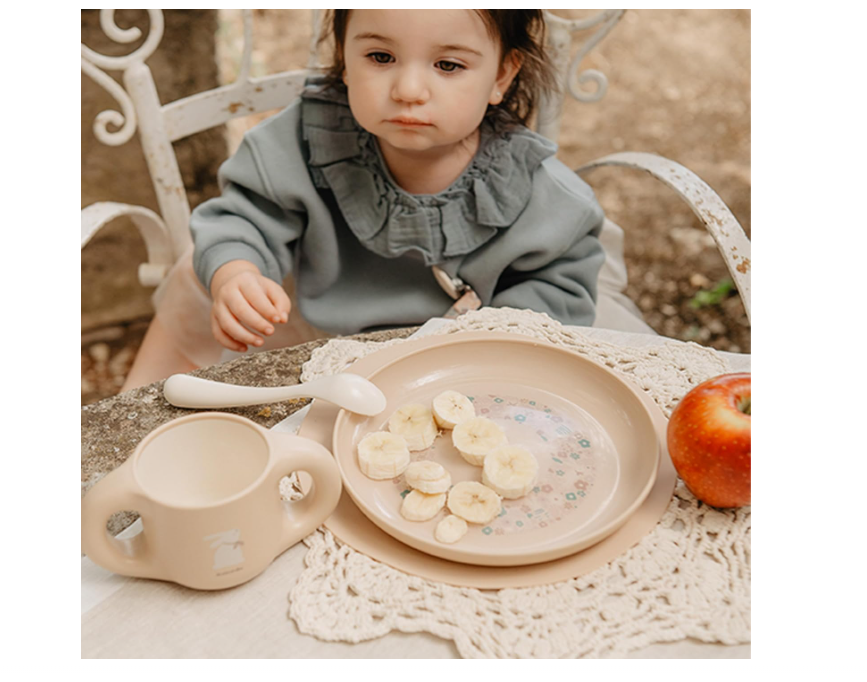 Suavinex Combinado Feeding Rosa Prato + Tigela grande + Copo com asas + Colher + Base antiderrapante 6M+