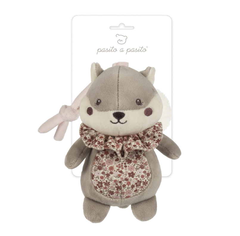 Pasito a Pasito Peluche Musical  Esquilo Cherry Flowers