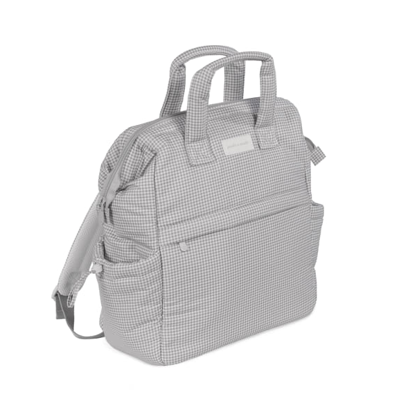 Pasito a Pasito Mochila Little Bloom Vichy Grey