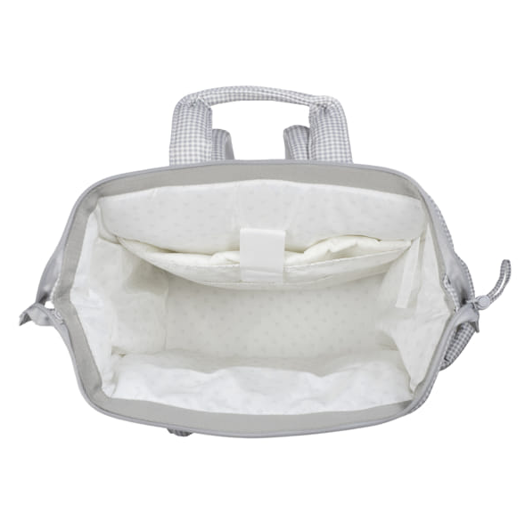 Pasito a Pasito Mochila Little Bloom Vichy Grey
