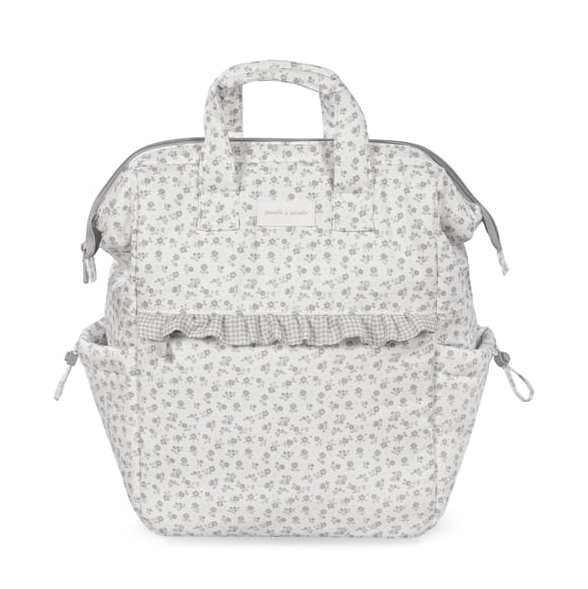 Pasito a Pasito Mochila Little Bloom Flowers Grey