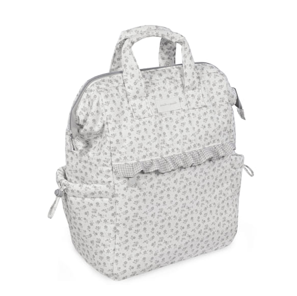 Pasito a Pasito Mochila Little Bloom Flowers Grey