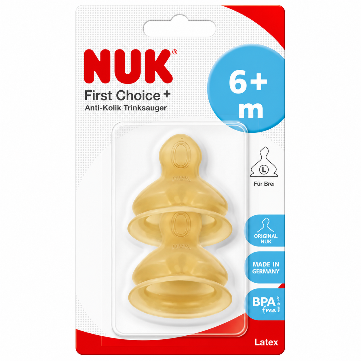 Nuk First Choice+ Tet Latex 6M+ X2