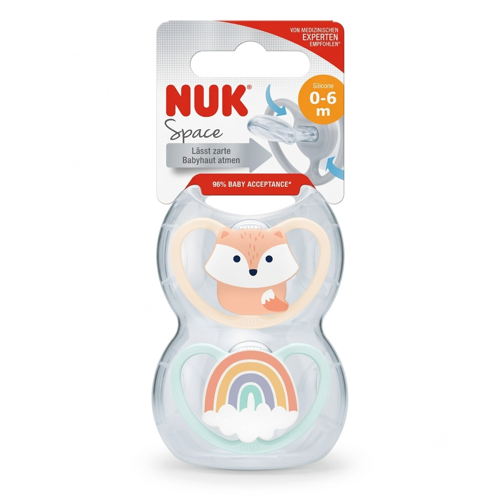 Nuk Space Chupeta Silicone T1 0-6m X2