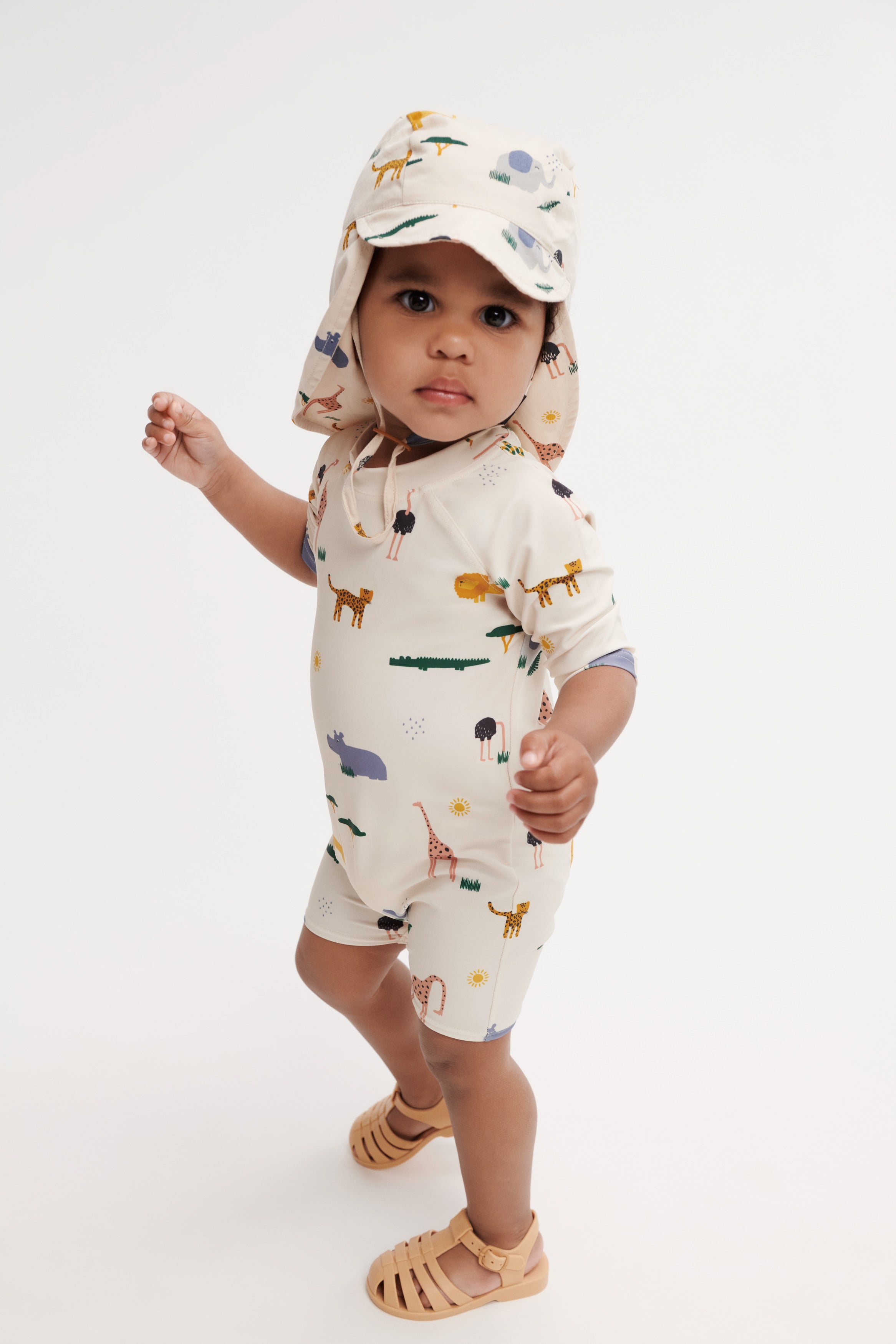 Liewood Cecilia Swim Hat Around World/Sandy 6-9M