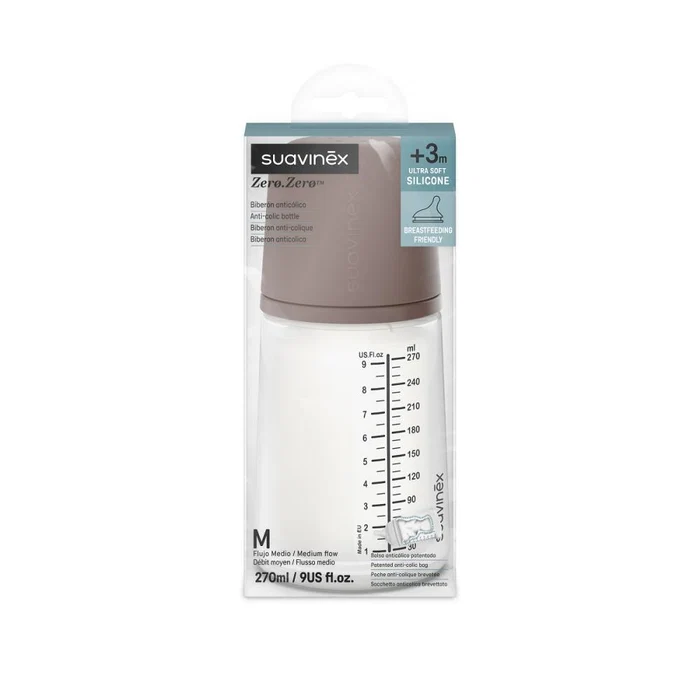 Suavinex Zerozero Biberão Tetina Silicone Cólicas Deep A 270Ml