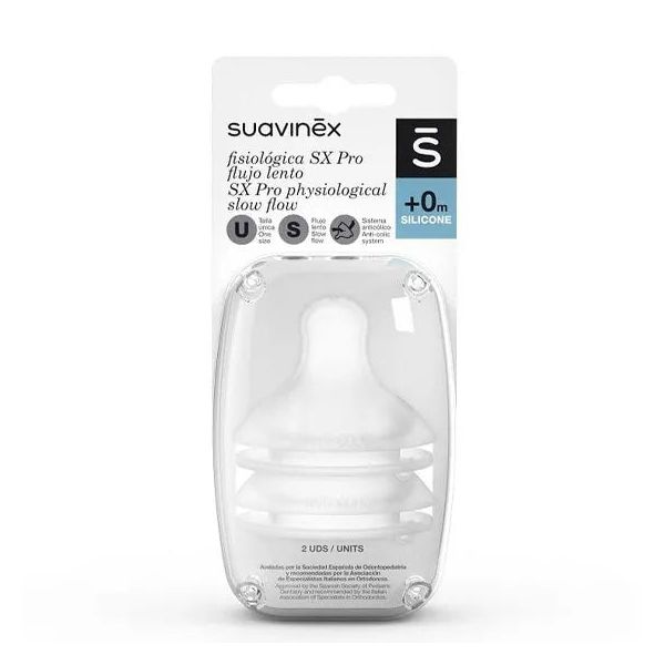 Suavinex Sx Pro Tetina Fisiológica Silicone S 0M+ X2