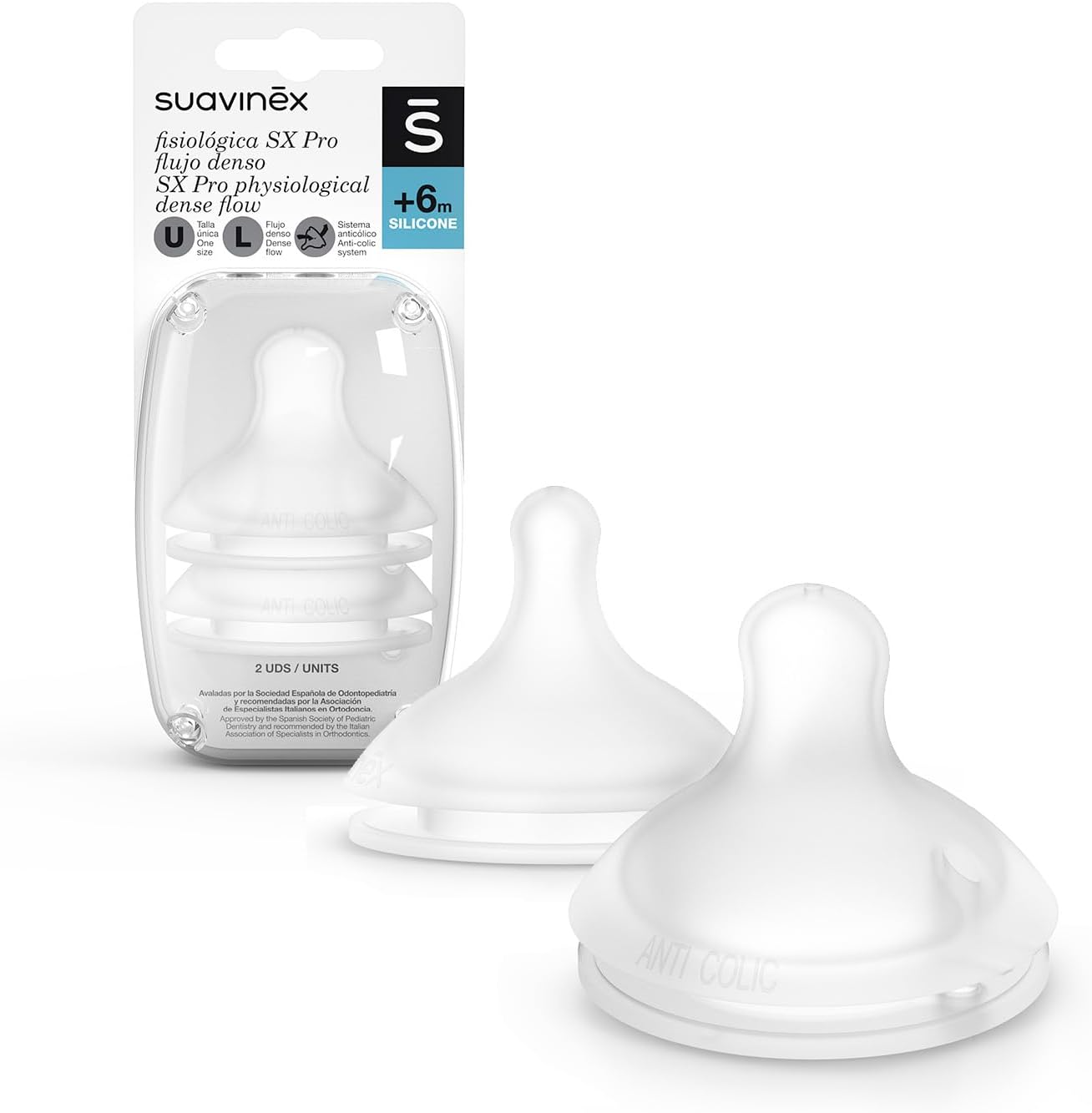 Suavinex Sx Pro Tetina Fisiológica Silicone S 0M+ X2