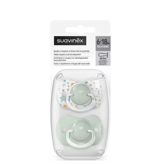 Suavinex Sx Pro Chupeta Fisiológica Silicone 6-18M x2