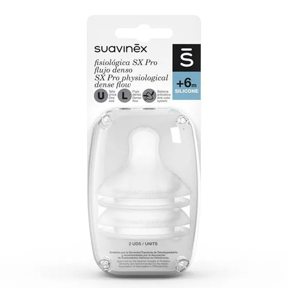 Suavinex Sx Pro Tetina Fisiológica Silicone L 6M+ X2
