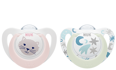 Nuk Star Daynight Chupeta Silicone T3 18-36M X2
