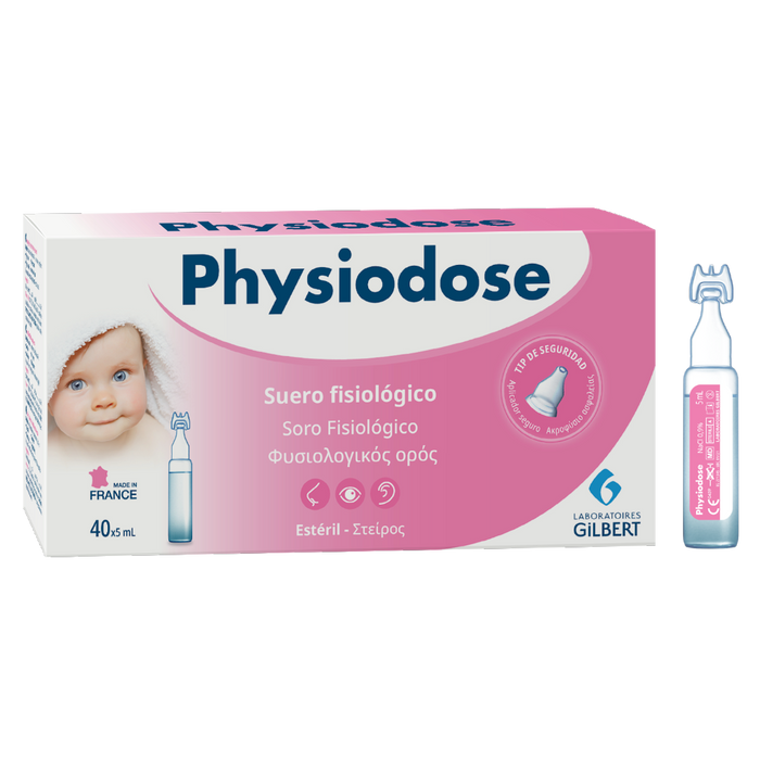 PHYSIODOSE SÉRUM PHYSIOLOGIQUE, 40 DOSES de 5 ML