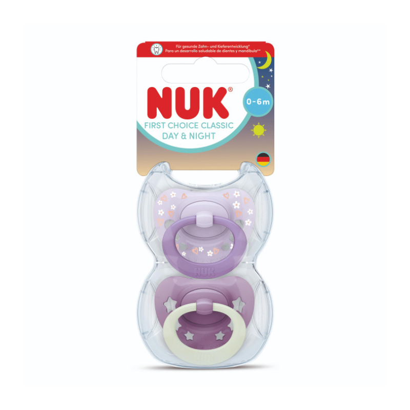 Nuk First Choice Day&Night Chupeta Roxo 0-6MX2