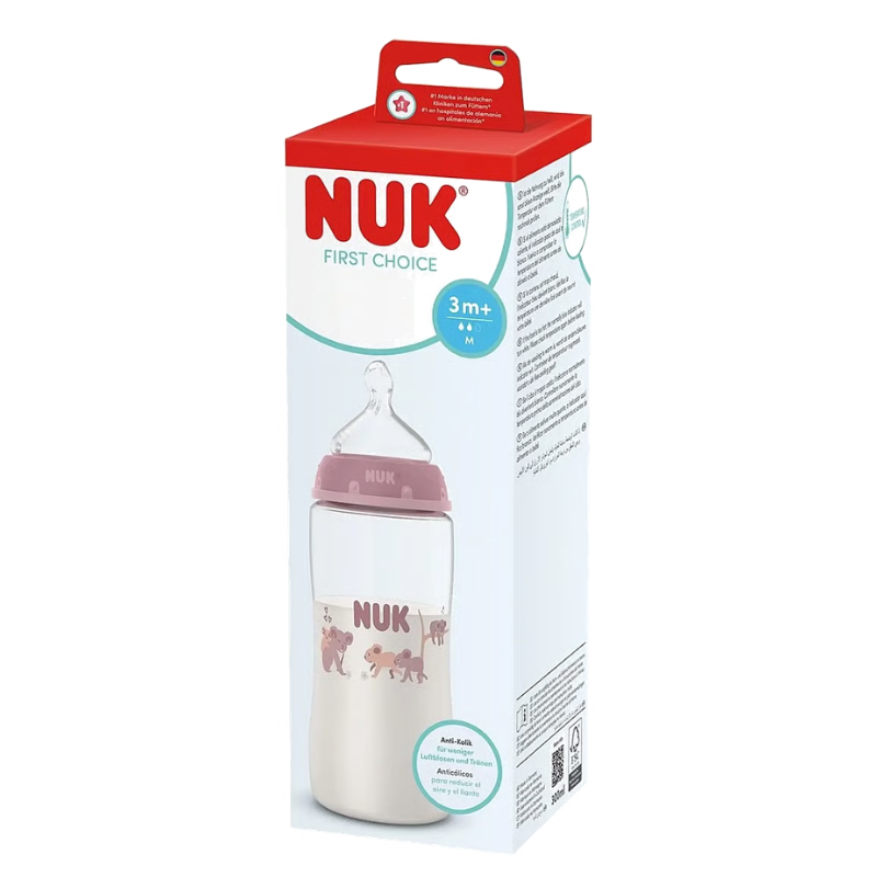 Nuk First Choice Biberão PP 300 Rosa Tetina Silicone M