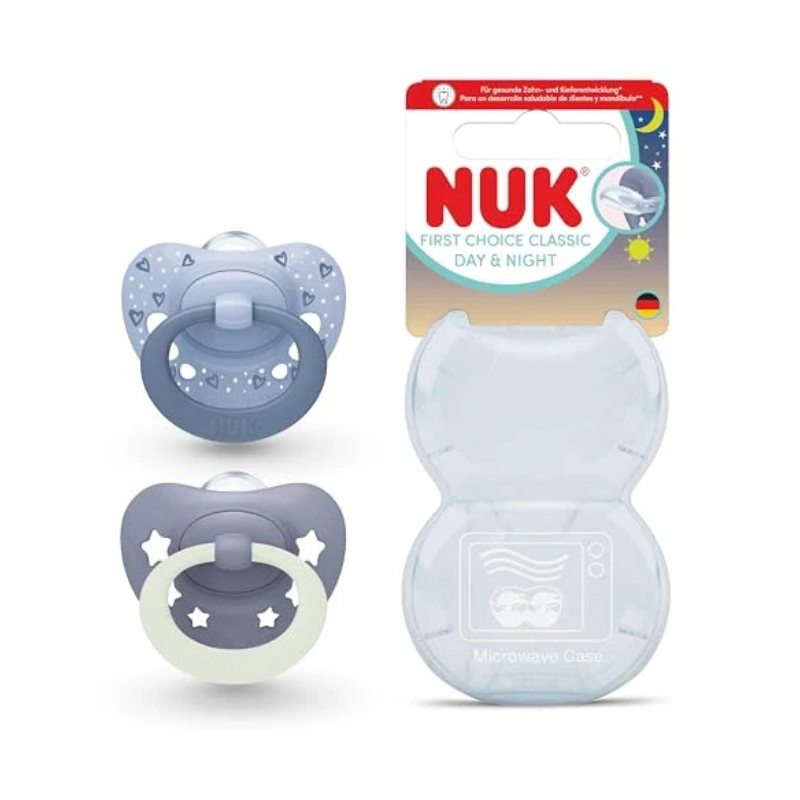 Nuk First Choice Day&Night Chupeta Azul 0-6M X2