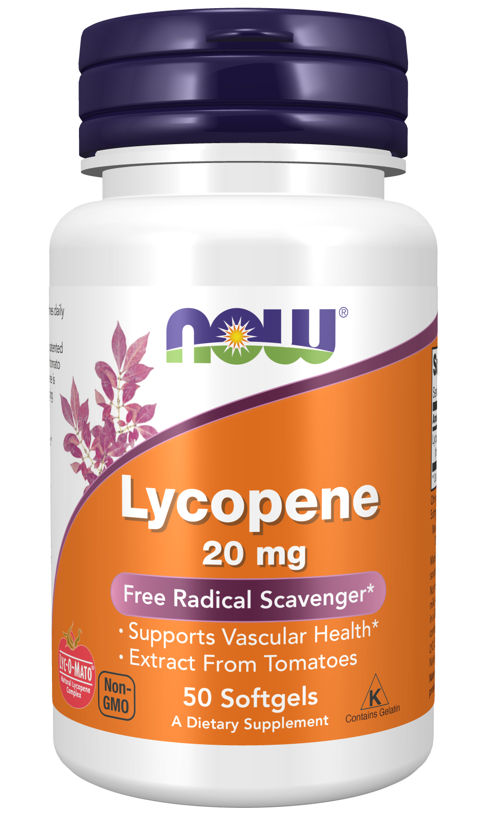 Now Lycopene 20 mg 50 softgels