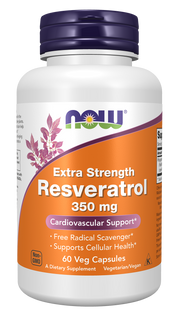 Now Resveratrol Extra Strength 350 mg 60 Cápsulas