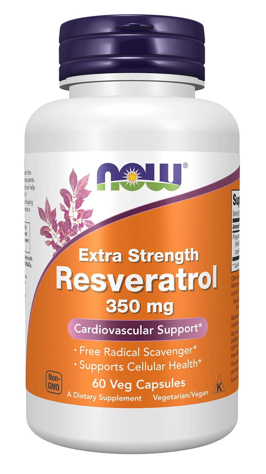 Now Resveratrol Extra Strength 350 mg 60 Cápsulas