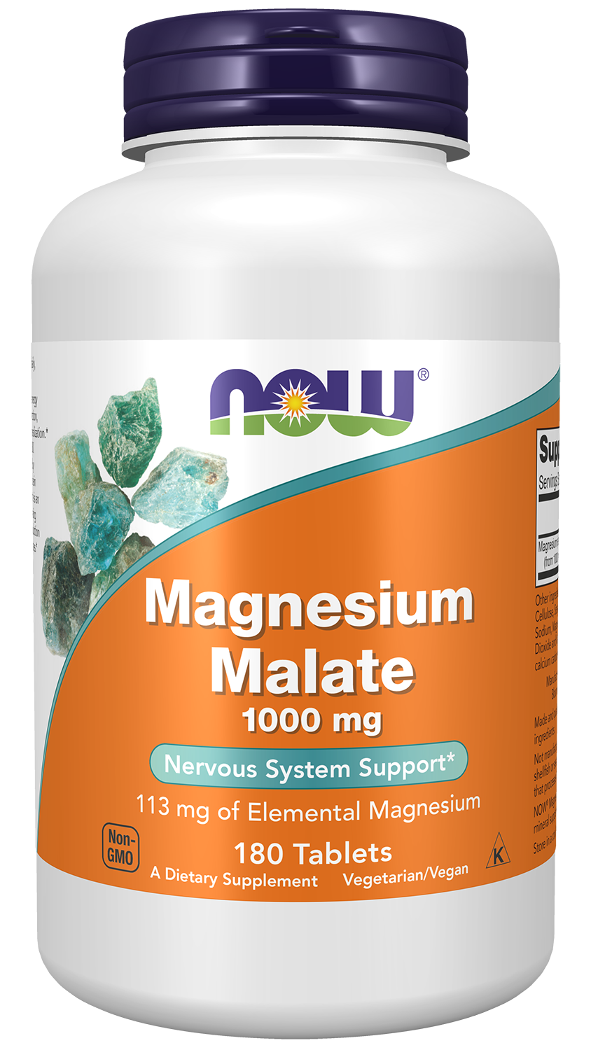 Now Magnesium Malate 1000mg 180 Cápsulas