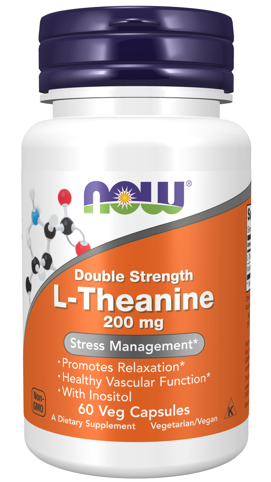 Now L-Theanine Double Strength 200 mg 60 Cápsulas