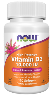 Now Vitamin D3 10000UI 120 Cápsulas