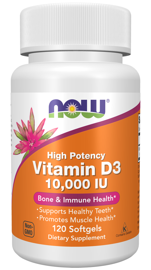 Now Vitamin D3 10000UI 120 Cápsulas