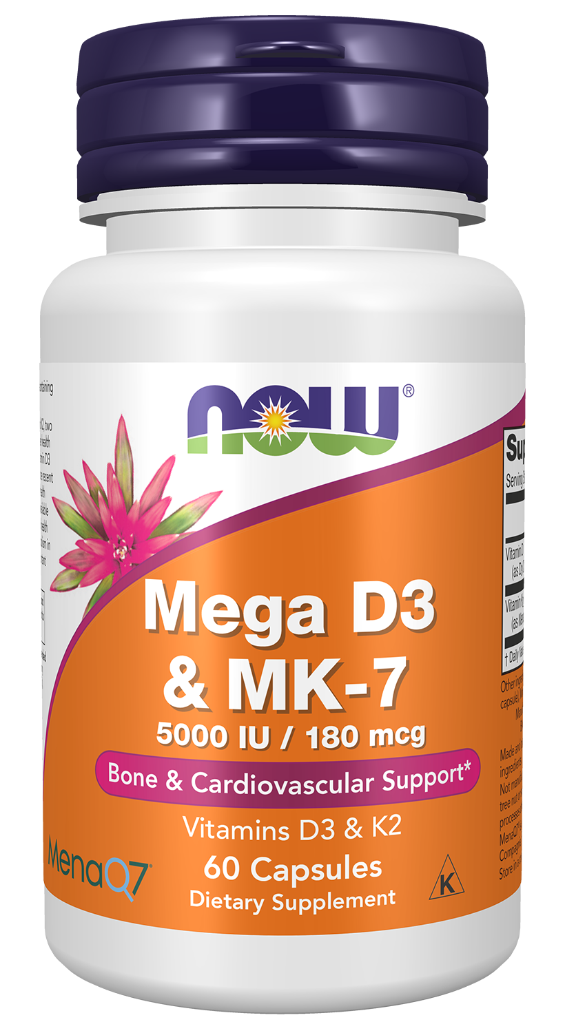Now D-3 & MK-7 5000iu/180mcg 60 Cápsulas