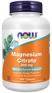 Now Magnesium citrate 200 mg  100 comprimidos