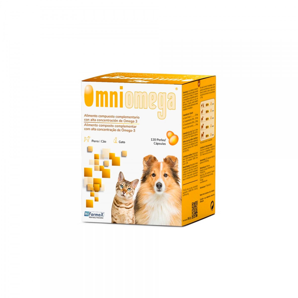 Suplemento Veterinário Omniomega Hifarmax – Embalagem de 120 Cápsulas