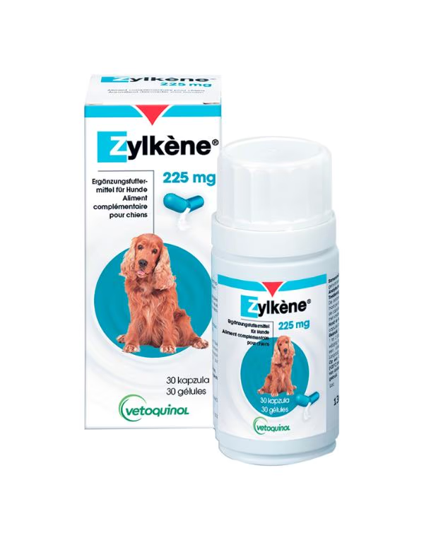 Zylkene 225mg 30 Cápsulas – Suplemento Calmante para Cães Médios