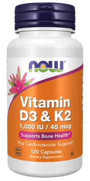 Now Vitam D3 100UI + Vitam K2 45mcg + VitC 120 Cápsulas