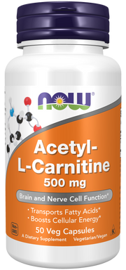 Now Acetyl-L-Carnitine 500mg 50 Cápsulas