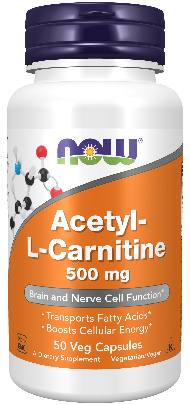 Now Acetyl-L-Carnitine 500mg 50 Cápsulas