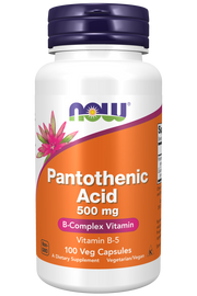 Now Pantothenic Acid 500mg 100 Cápsulas