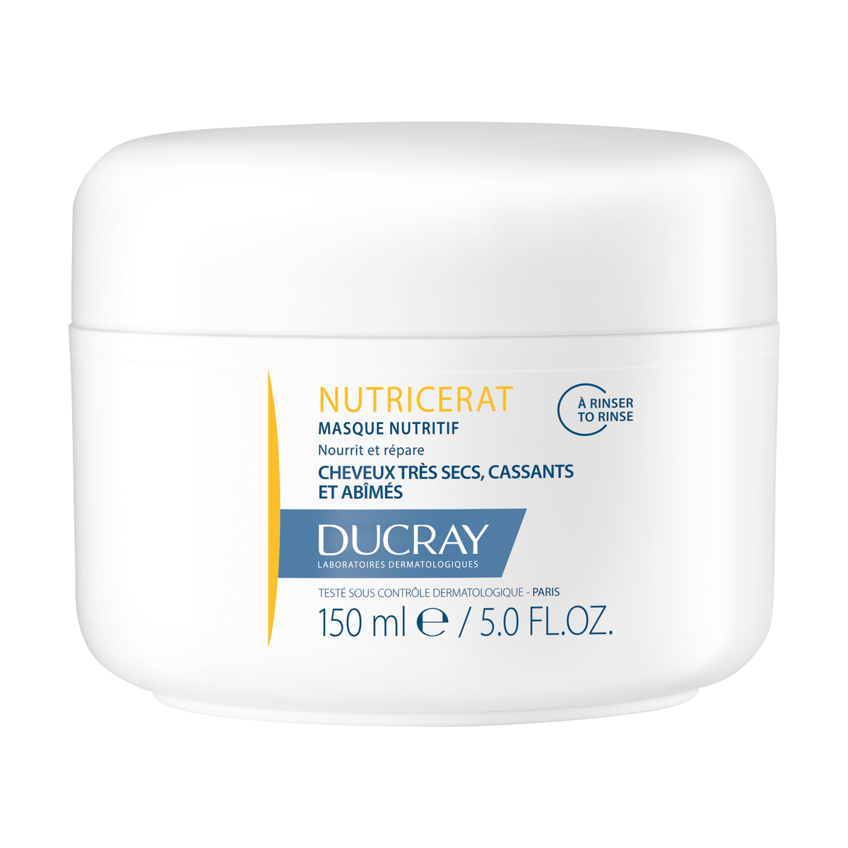 Ducray Máscara Nutritiva para o Cabelo Nutricerat, nutre e repara com intensidade o cabelo seco e quebradiço 150ml
