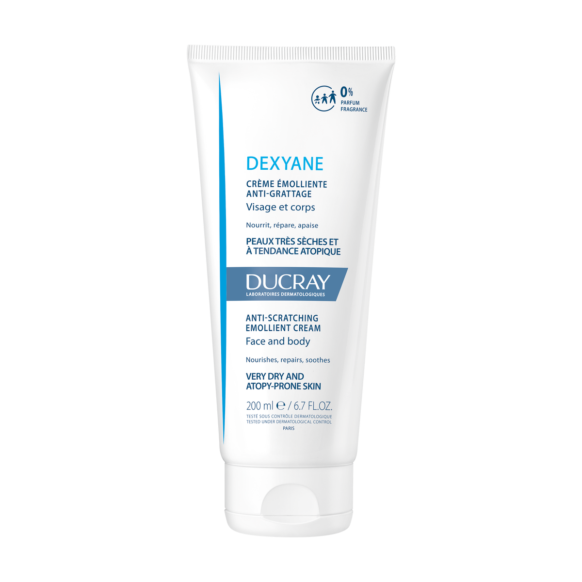 Ducray Creme Emoliente Antiprurido Dexyane, creme para pele muito seca e de tendência a eczema atópico 200ml