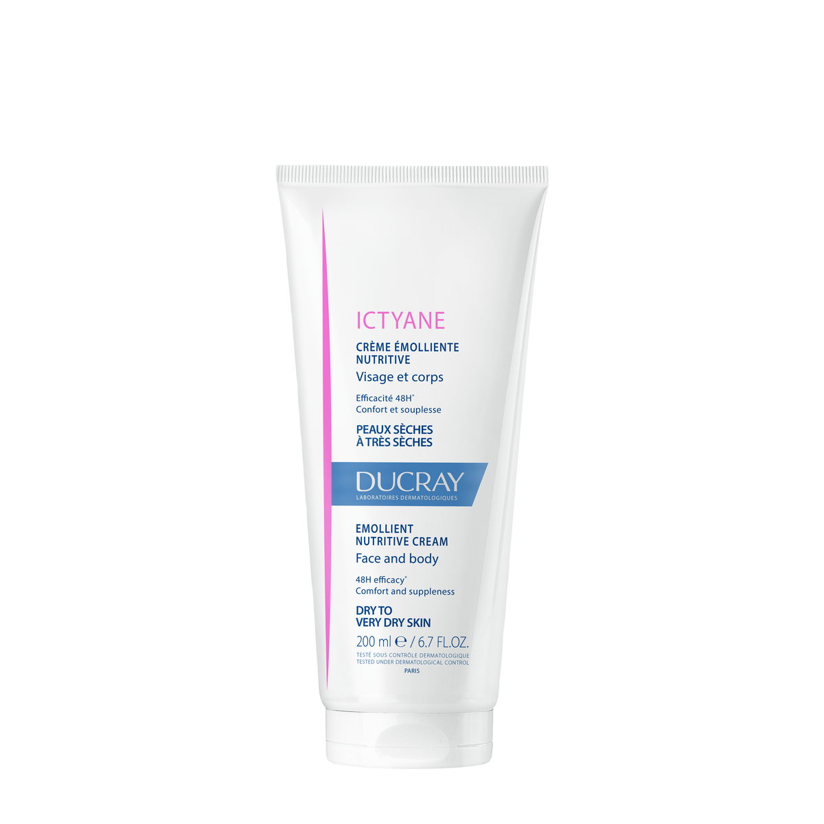 Ducray Creme Emoliente Nutritivo Ictyane, pele seca a muito seca 200ml