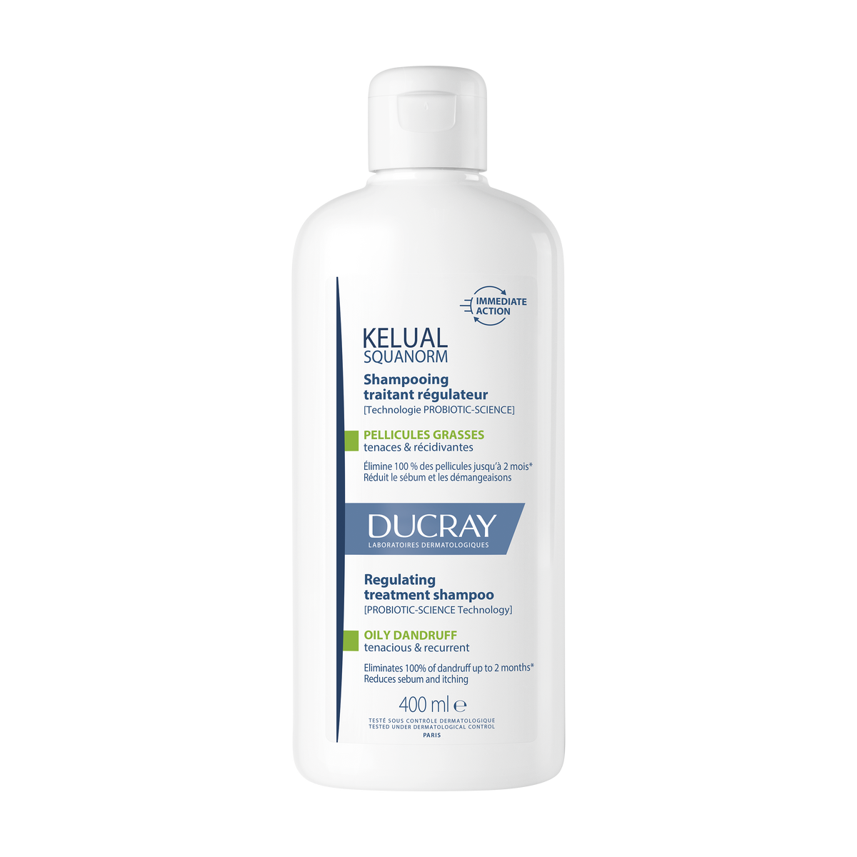 Ducray Champô de cuidado regulador - Caspa oleosa KELUAL SQUANORM 400ml