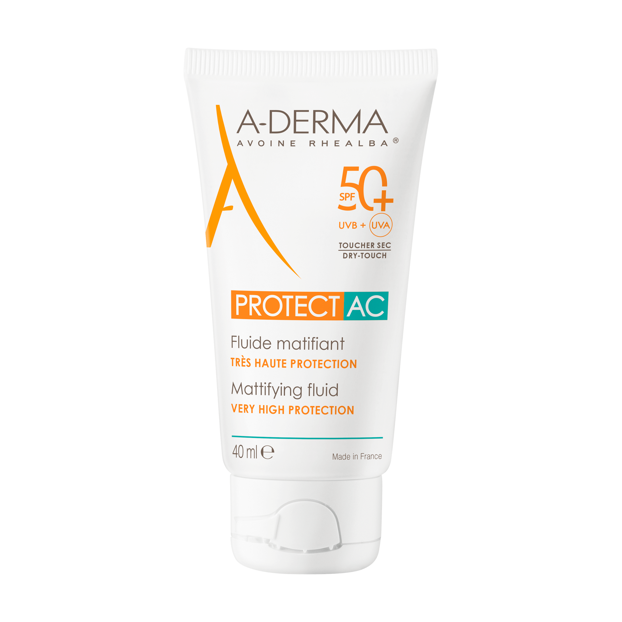 A-Derma Protect Protetor Solar Fluído Matificante SPF 50+ Pele Acneica 40mL