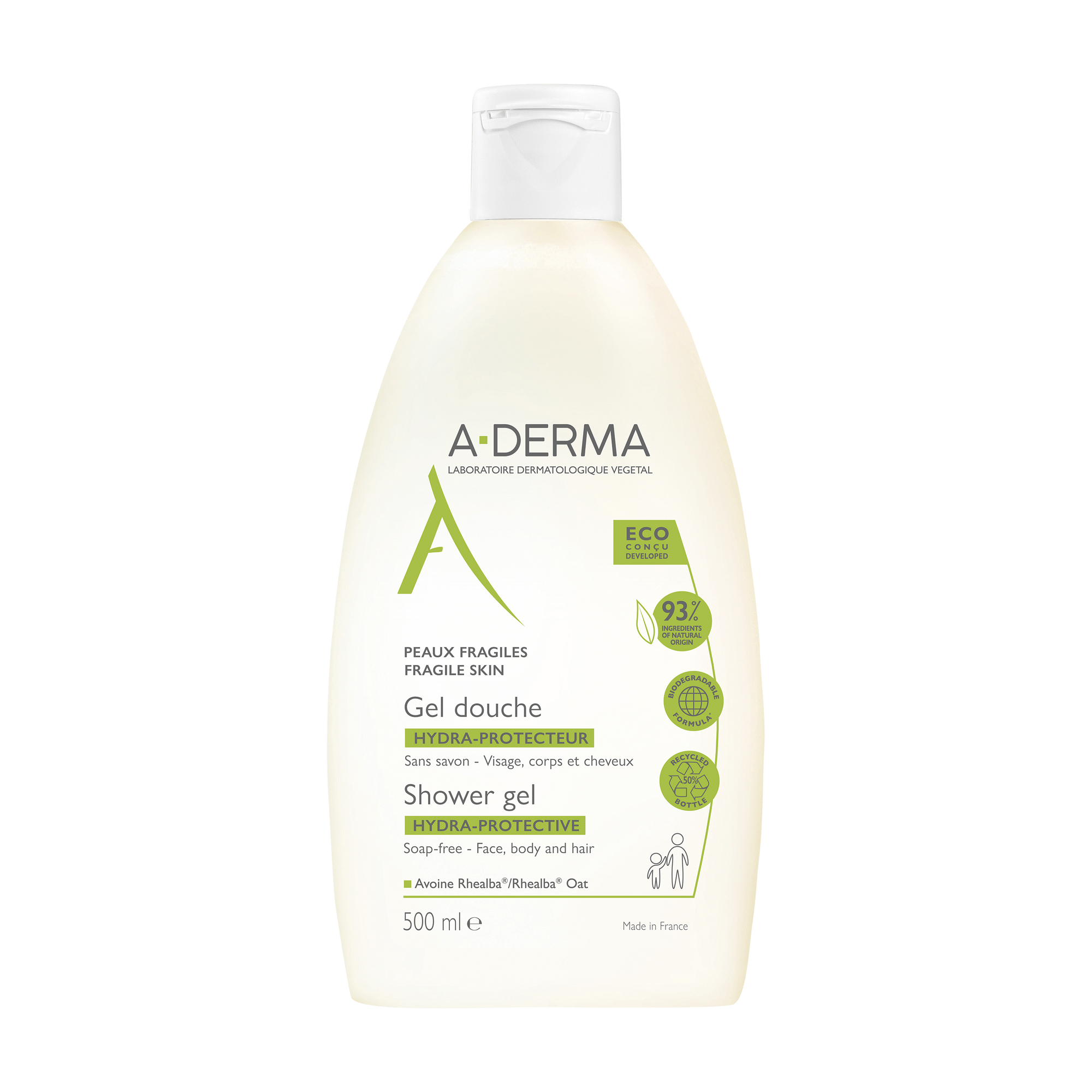 A-Derma Gel Duche Hidra Protetor Pele Frágil 500mL