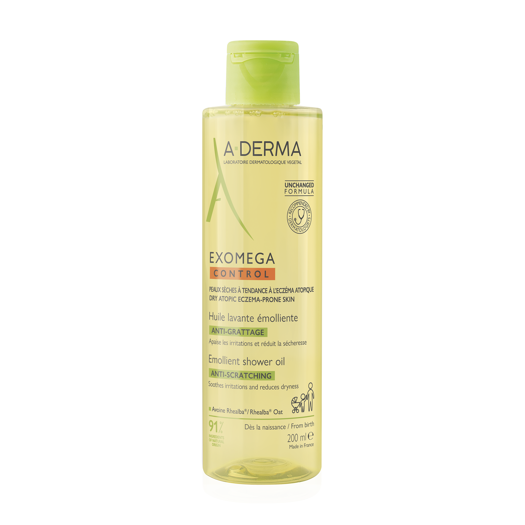 A-Derma Exomega Control Óleo de limpeza emoliente antiprurido 200mL