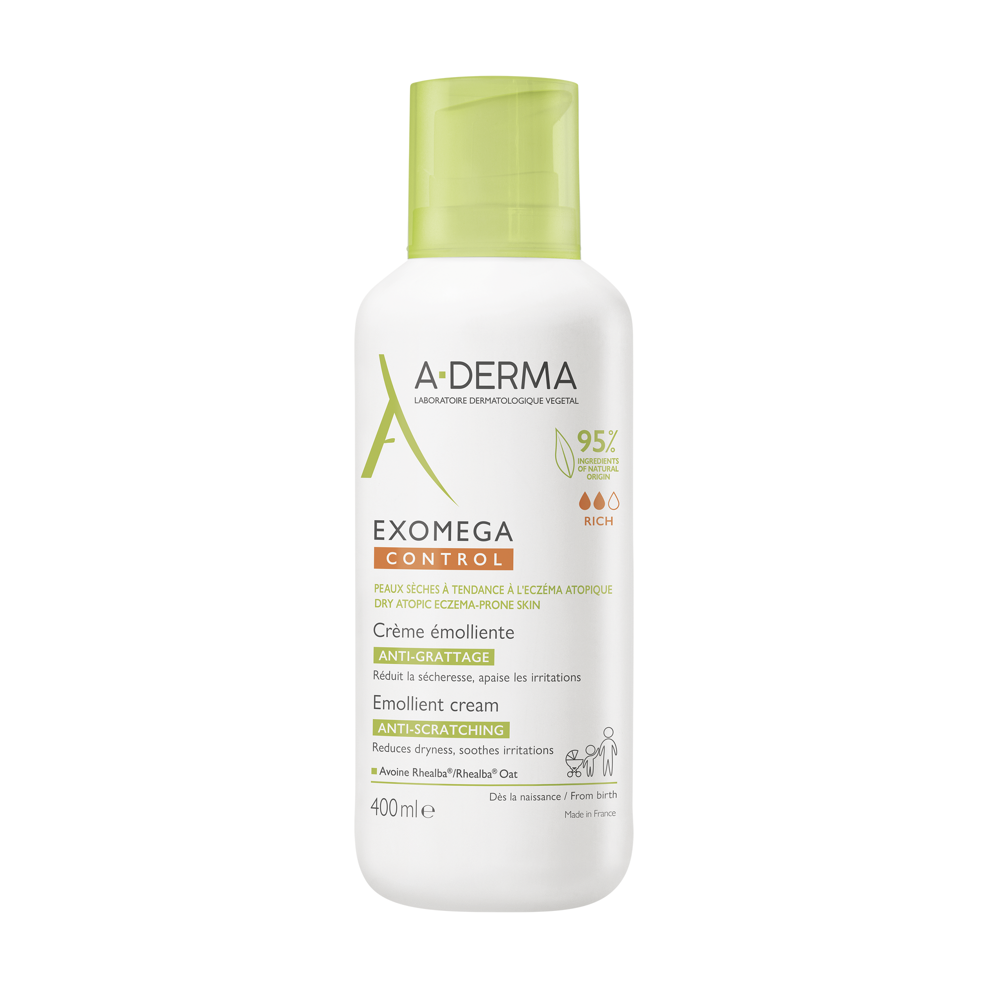 A-Derma Exomega Control Cream for Dry to Atopic Skin 400mL