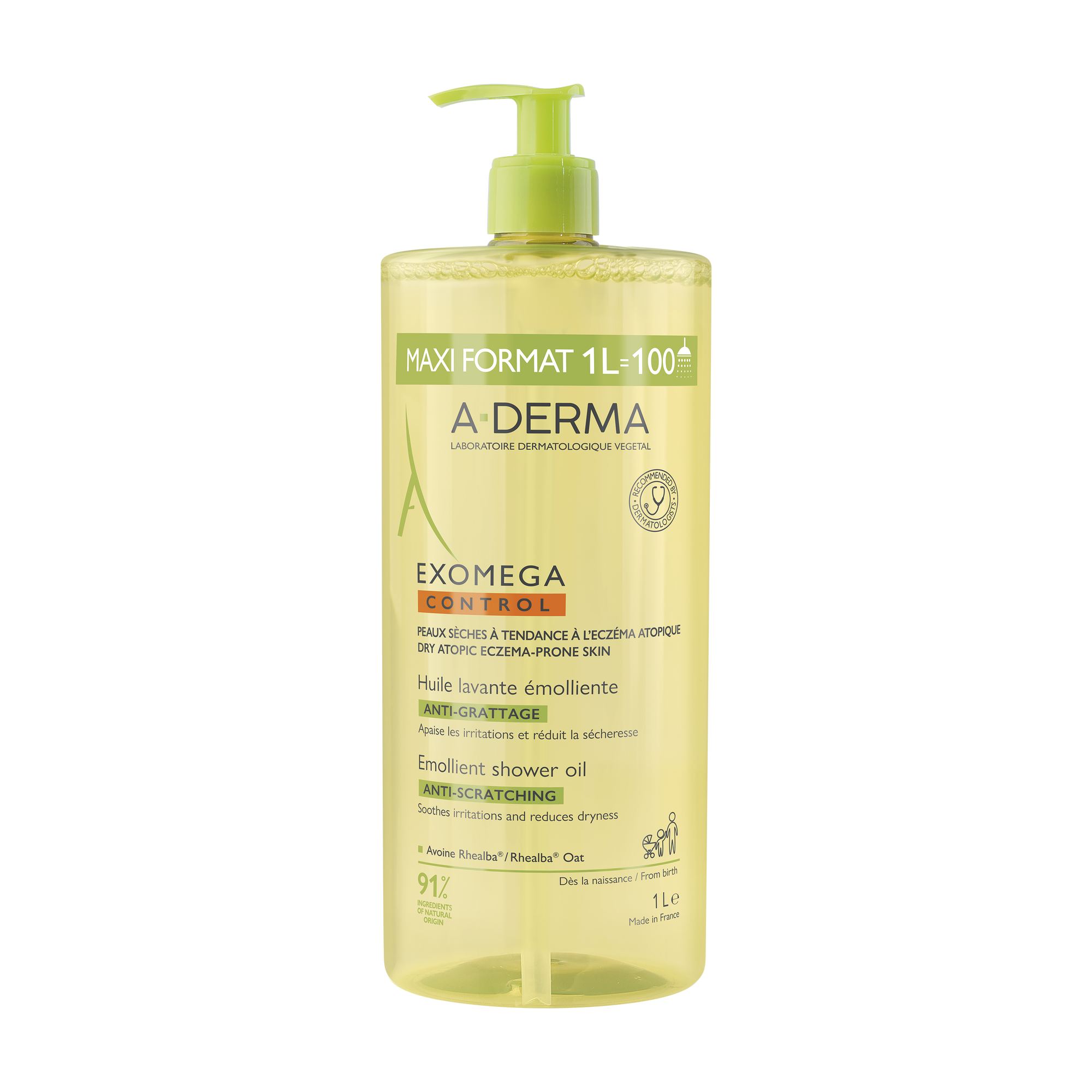 A-Derma Exomega Control Emollient Anti-Itch Cleansing Oil 1L